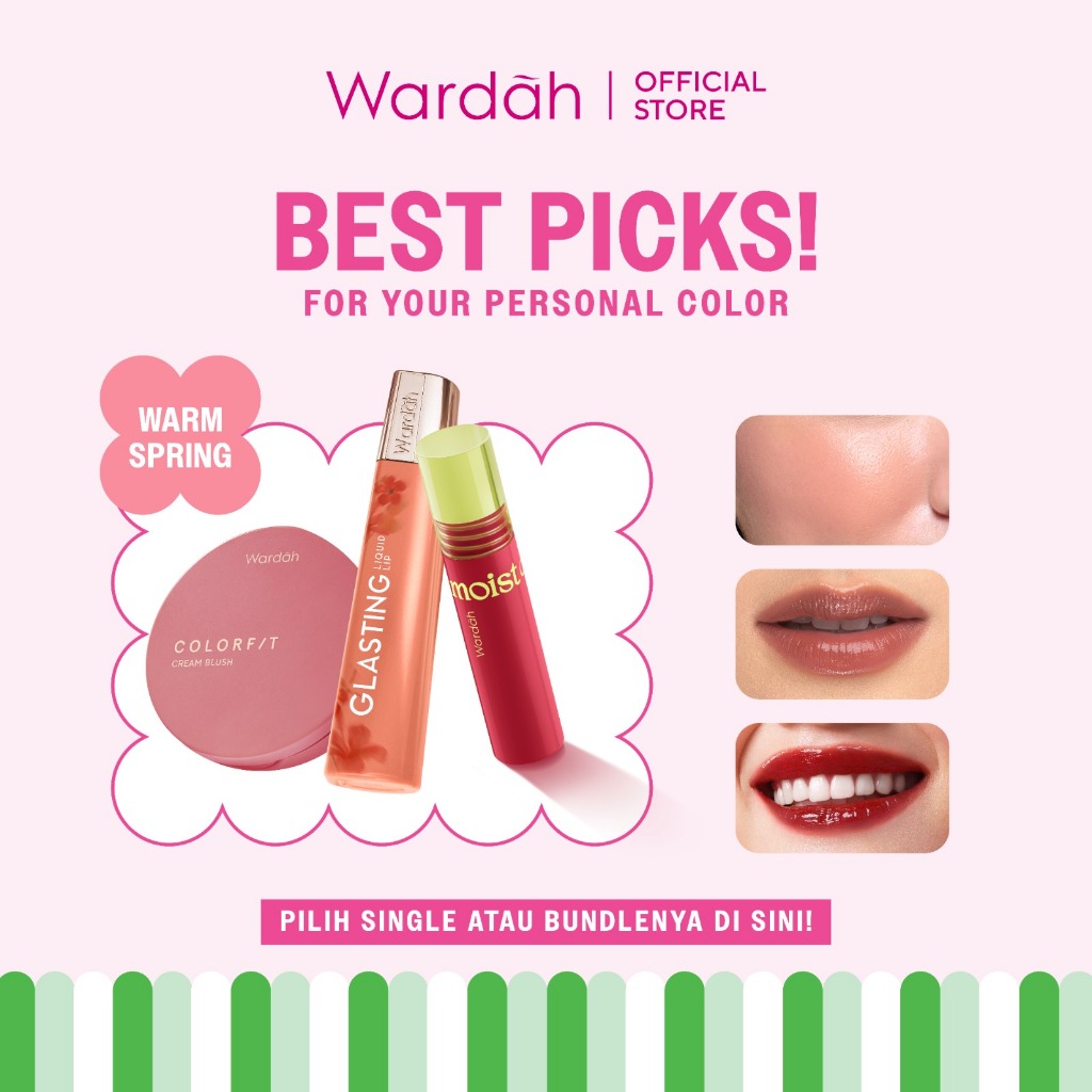[PCA: WARM SPRING] WARDAH Your Warm Spring Packlist Cream Blush -Cleopatra Look- Moist Dew Tint - Gl