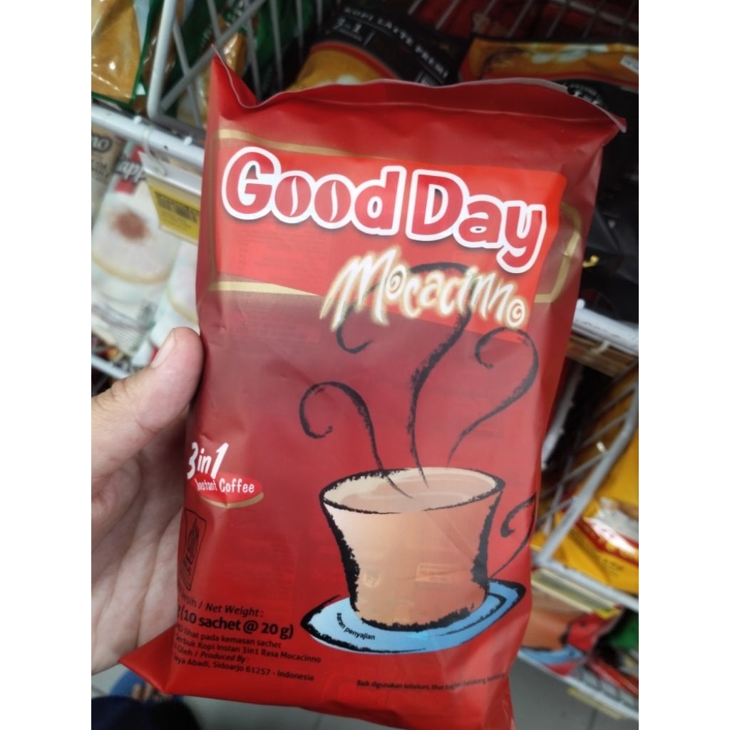 

GOODAY KOPI INSTAN 3IN1 MOCACINO 1RENTENG ISI 10pcs X 20g