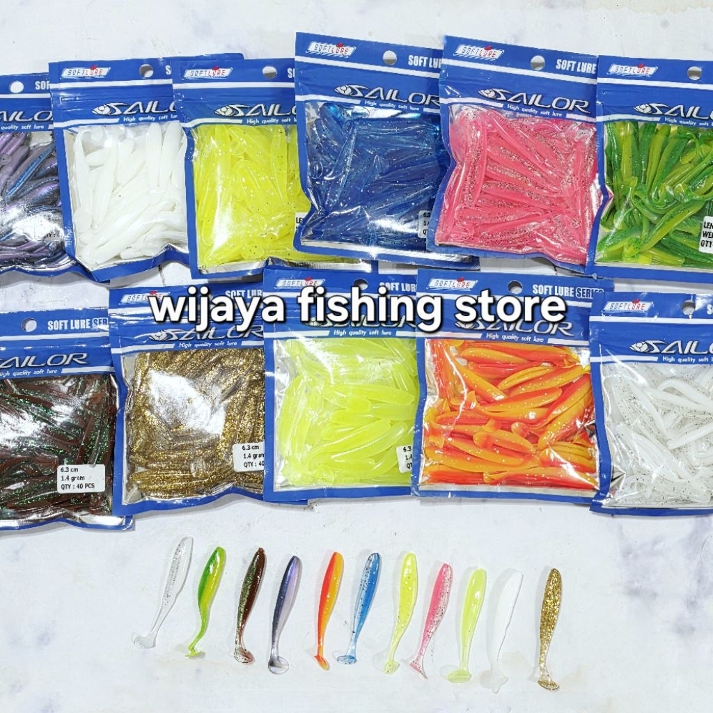 umpan soft lure mini 6cm 1.2gr per PACK  ( isi 40 pcs )