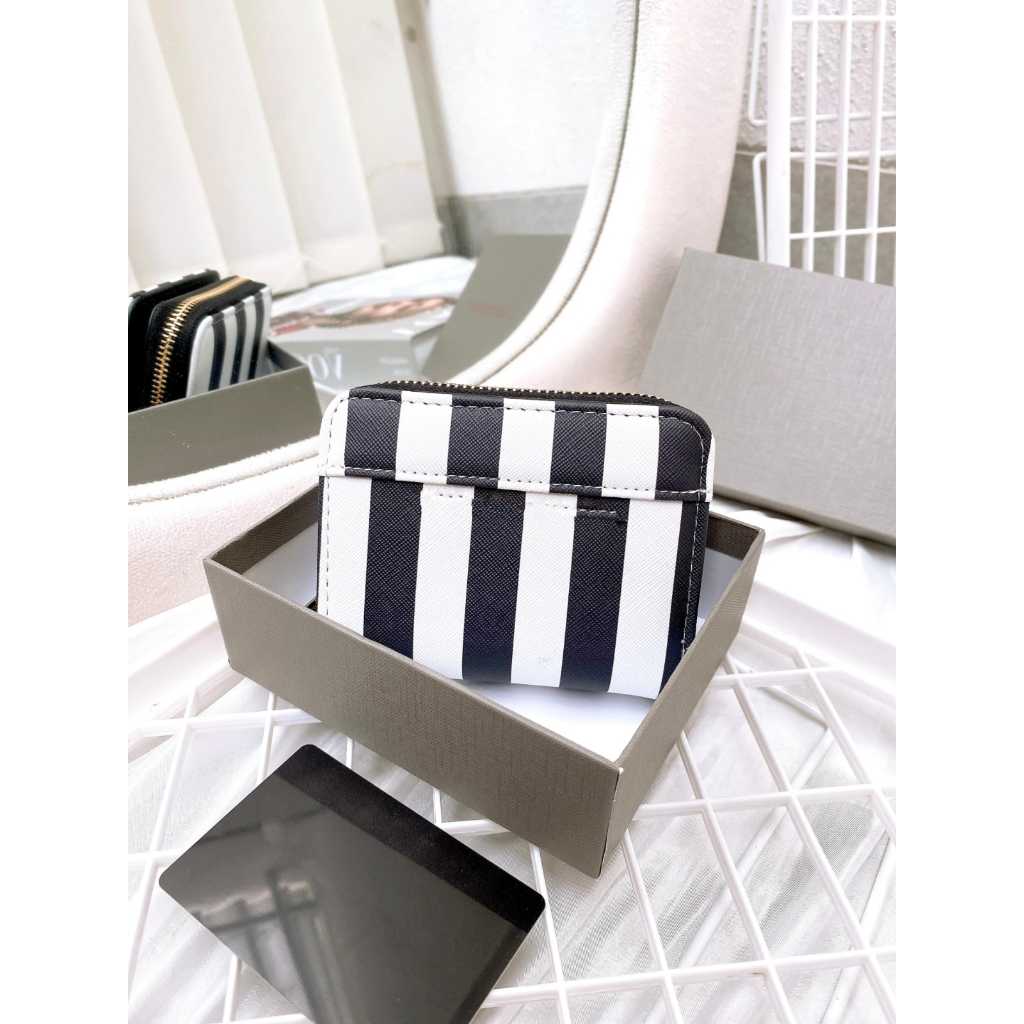 Dompet Lipat Wanita CK Premium Simple Kode CK518 Motif Garis Garis Pocket Mini Cewek Include Box