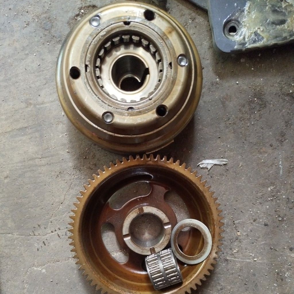 klaher bambu, ring dan gigi stater besar set oneway