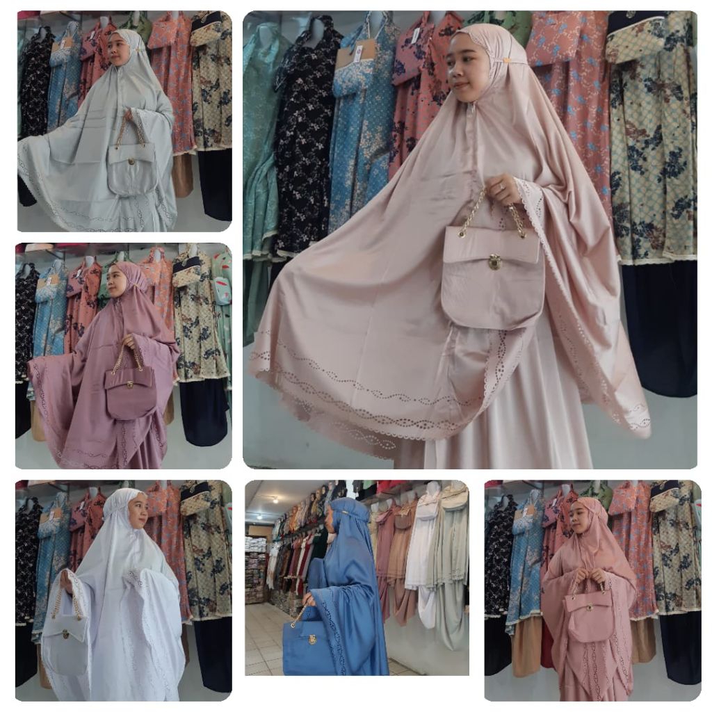 Mukena Polos Armani silk Laser Cut Premium