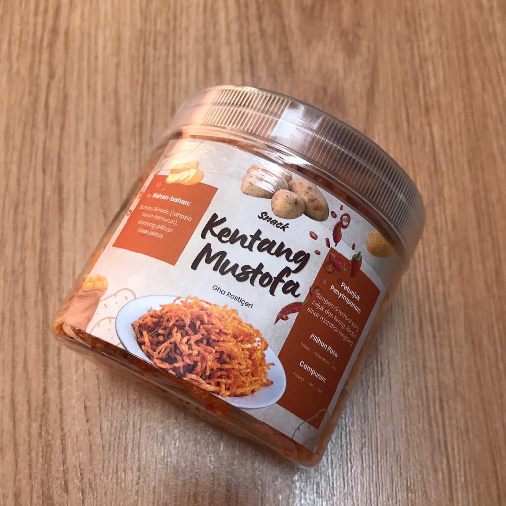 

Gha Rosticeri Keripik Kentang Mustofa Balado 120gr Pedas Manis Daun Jeruk
