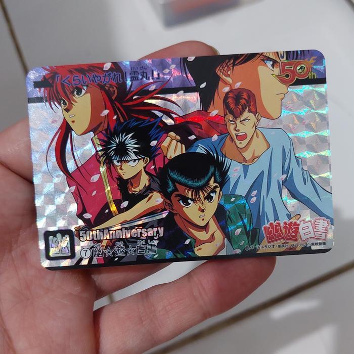 Kartu Hologram Special 50th Anniversary YuYu Hakusho Yusuke Friend Fanscard