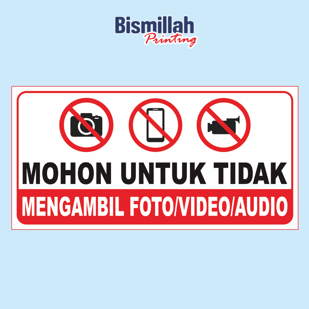 

Stiker Dilarang Foto Dilarang Video Dilarang merekam