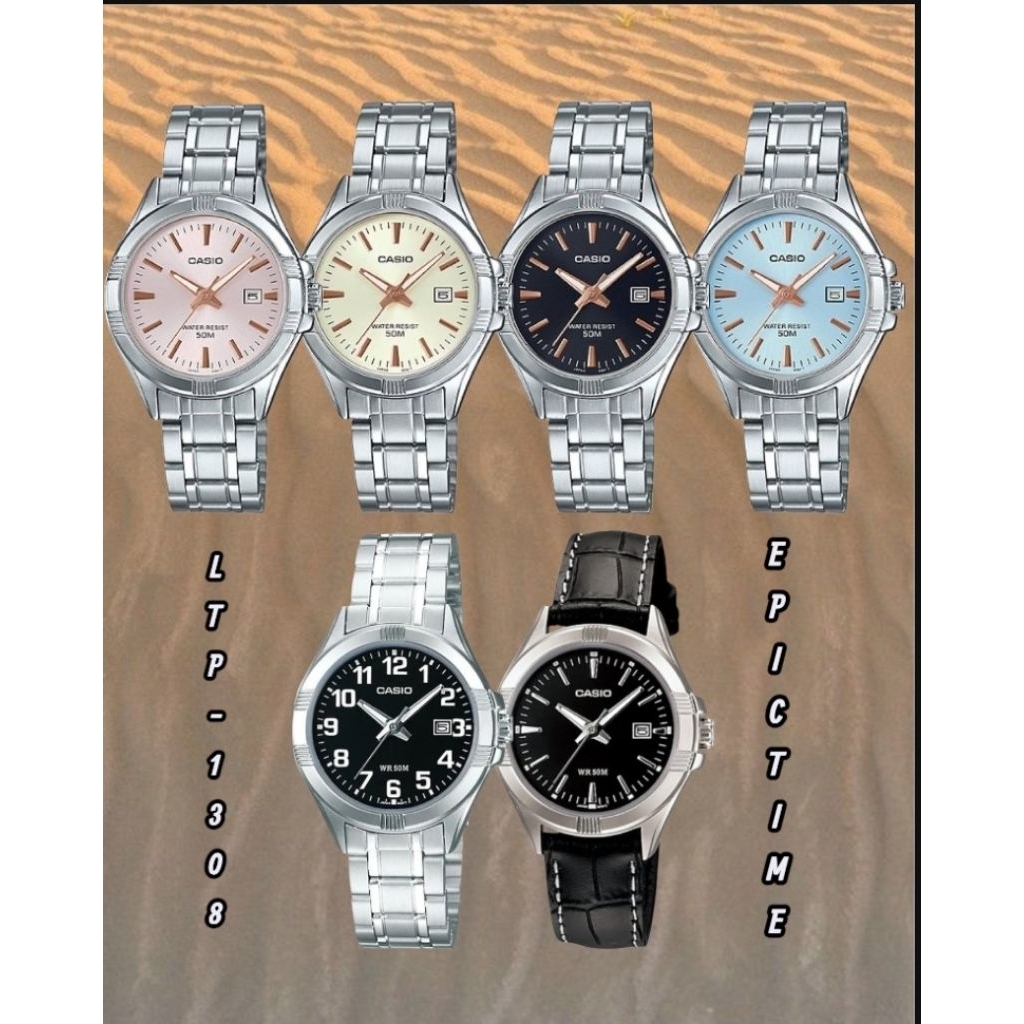 Jam Tangan Wanita Casio LTP-1308D LTP-1308L Tali Besi / Tali Kulit