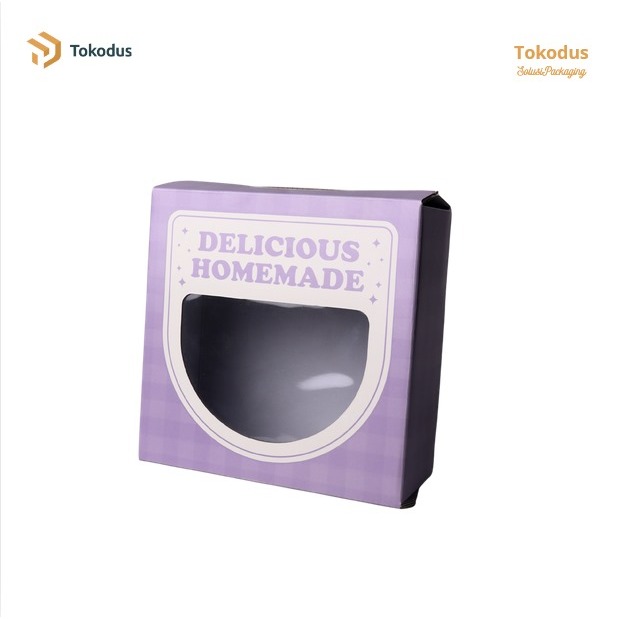 Kotak Kardus Makanan Kue Cake 18,5 x 18,5 x 8cm, 20,5 x 20,5 x 9cm, 22 x 22 x 10,5 cm Mika jendela M