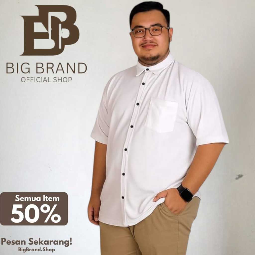 Kemeja Pique CVC Pria Jumbo  7xl-2xl Premium Oversize
