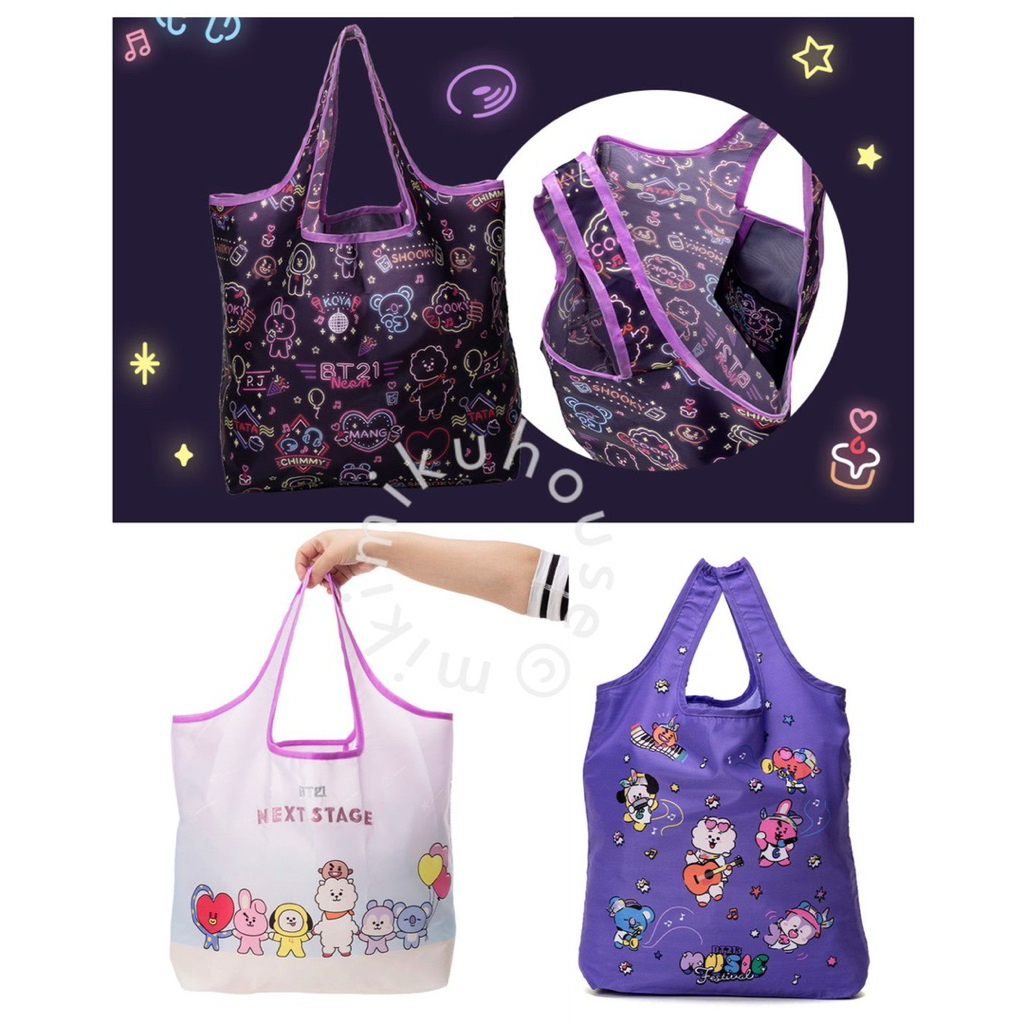BT21 2025 ECO BAG COLLECTION BAGGU SHOPPING TAS LIPAT BELANJA KOREA BTS KPOP JAPAN JEPANG