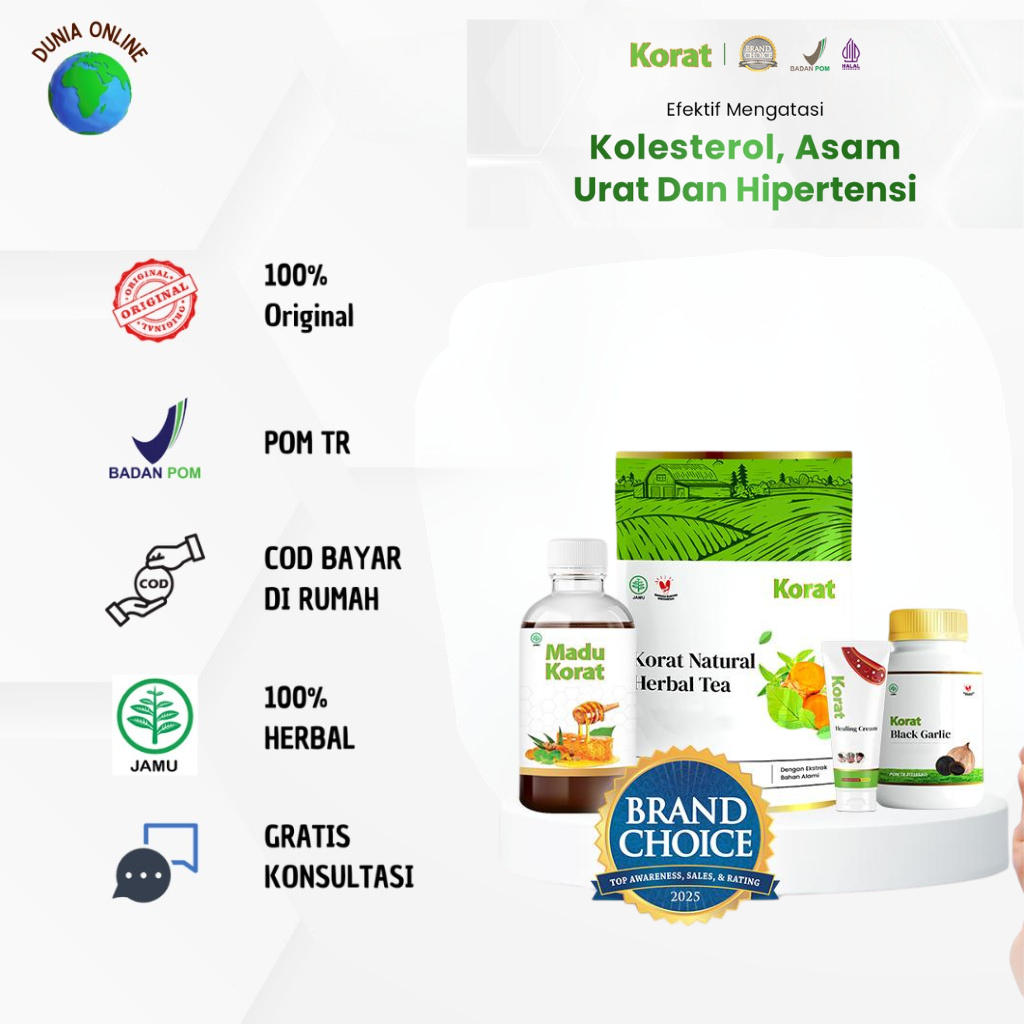 Madu Kapsul  Teh KORAT Efektif Atasi Kolesterol Asam Urat Hipertensi Secara Ampuh Dan Reaksi Cepat