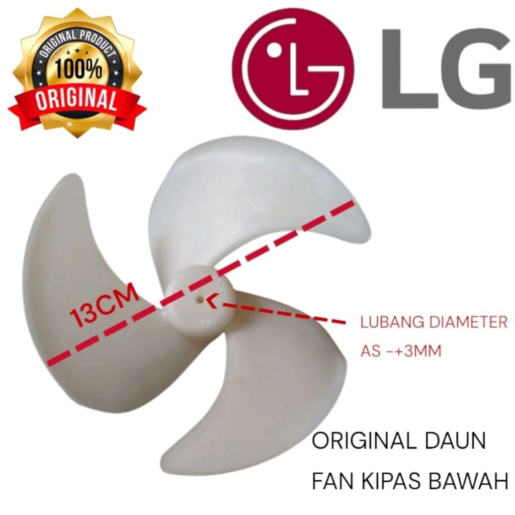 ORIGINAL DAUN FAN MOTOR BAWAH KULKAS 2 PINTU LG BIG SIZE JUMBO SEMUA MODEL