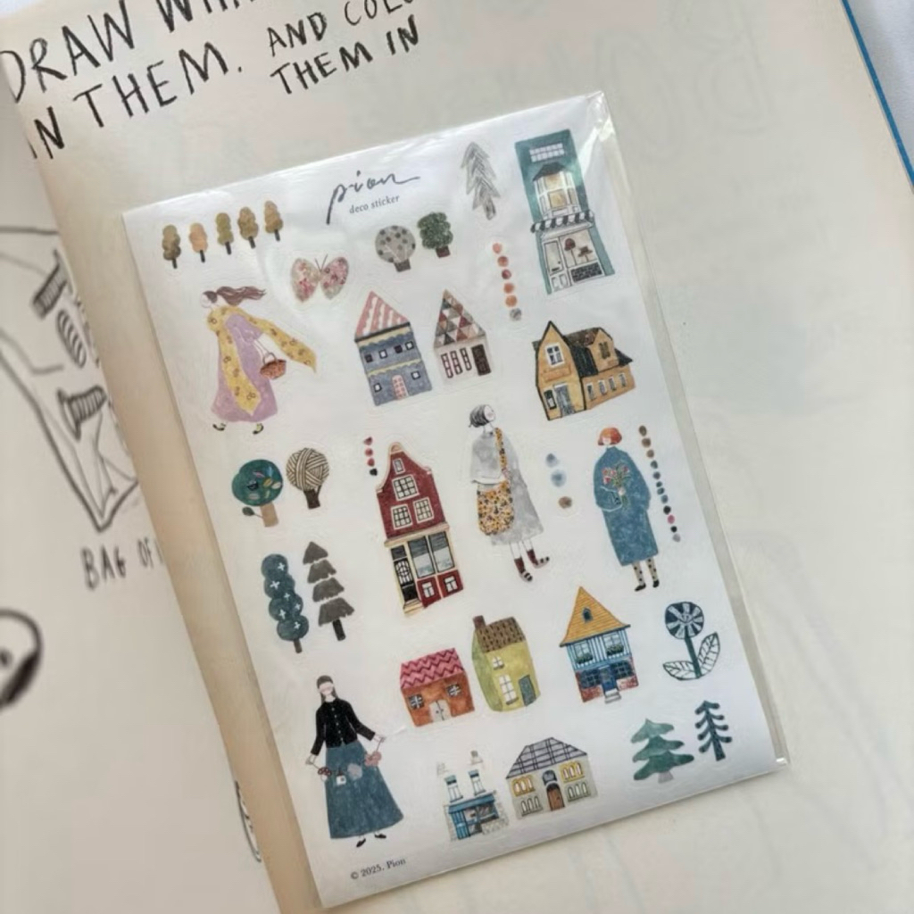 

Pion Sticker - walk / fabric journal decoration planner deco art supplies craft scrapbook