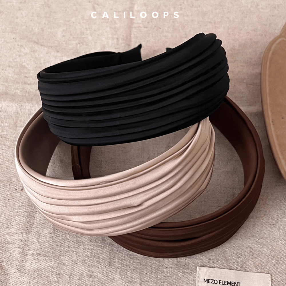 Caliloops Bando Rambut Bandana Lebar Garis Wanita Korean Style Nailin