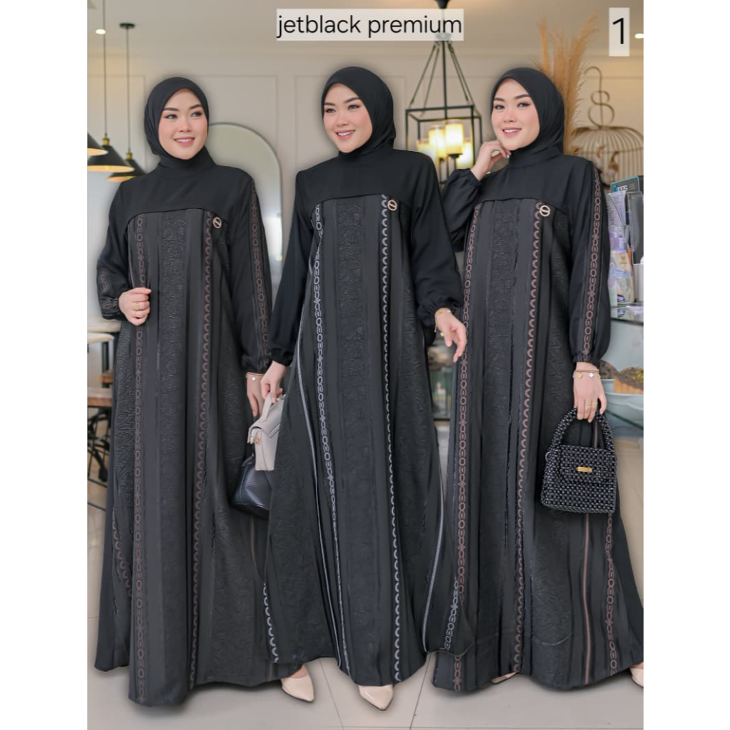 Sabiya jetblack / abaya jetblack / gamis jetblack kombinasi