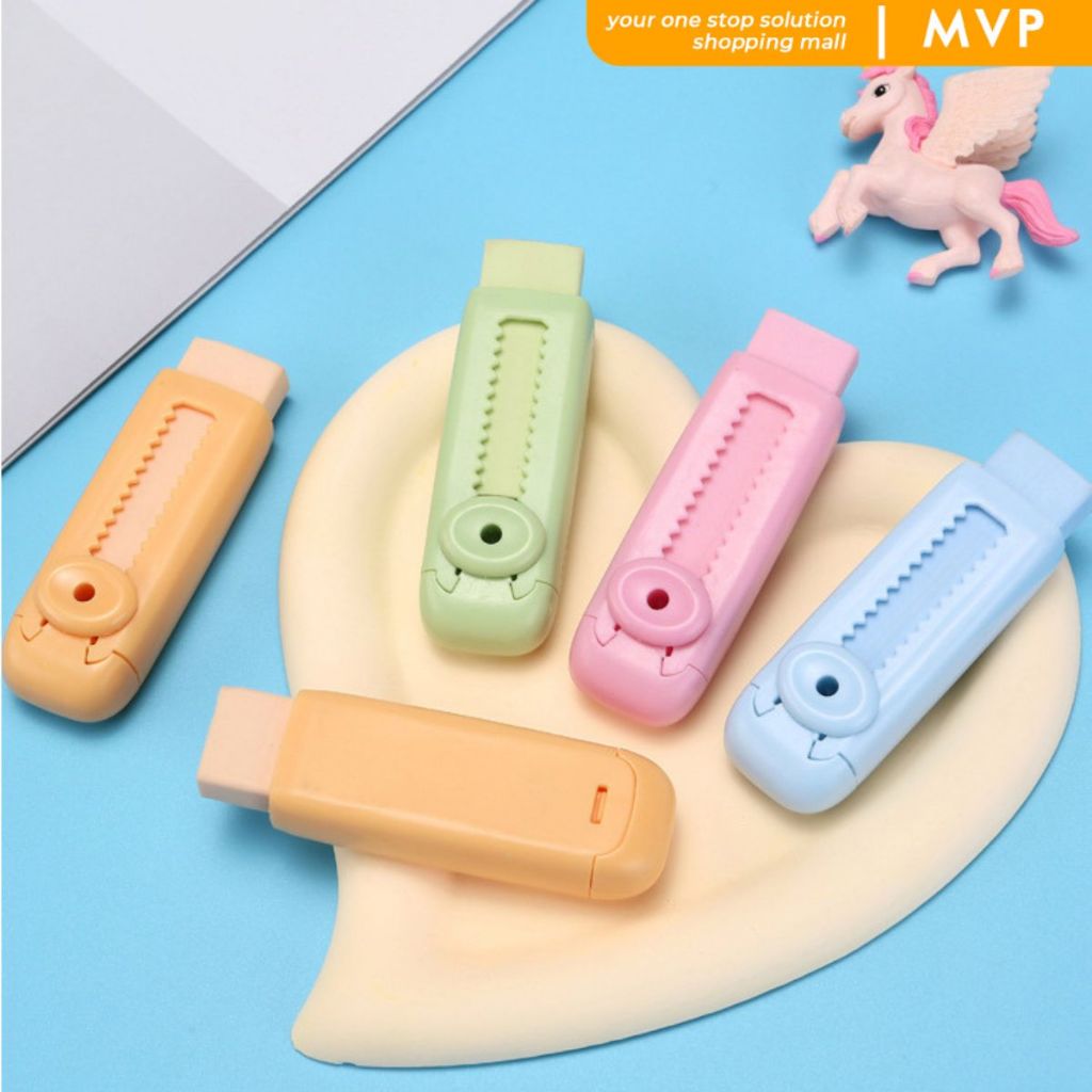

Penghapus Mekanik Lucu Model Cutter Dorong Warna Pastel Mechanical Eraser Push & Pull Retractable