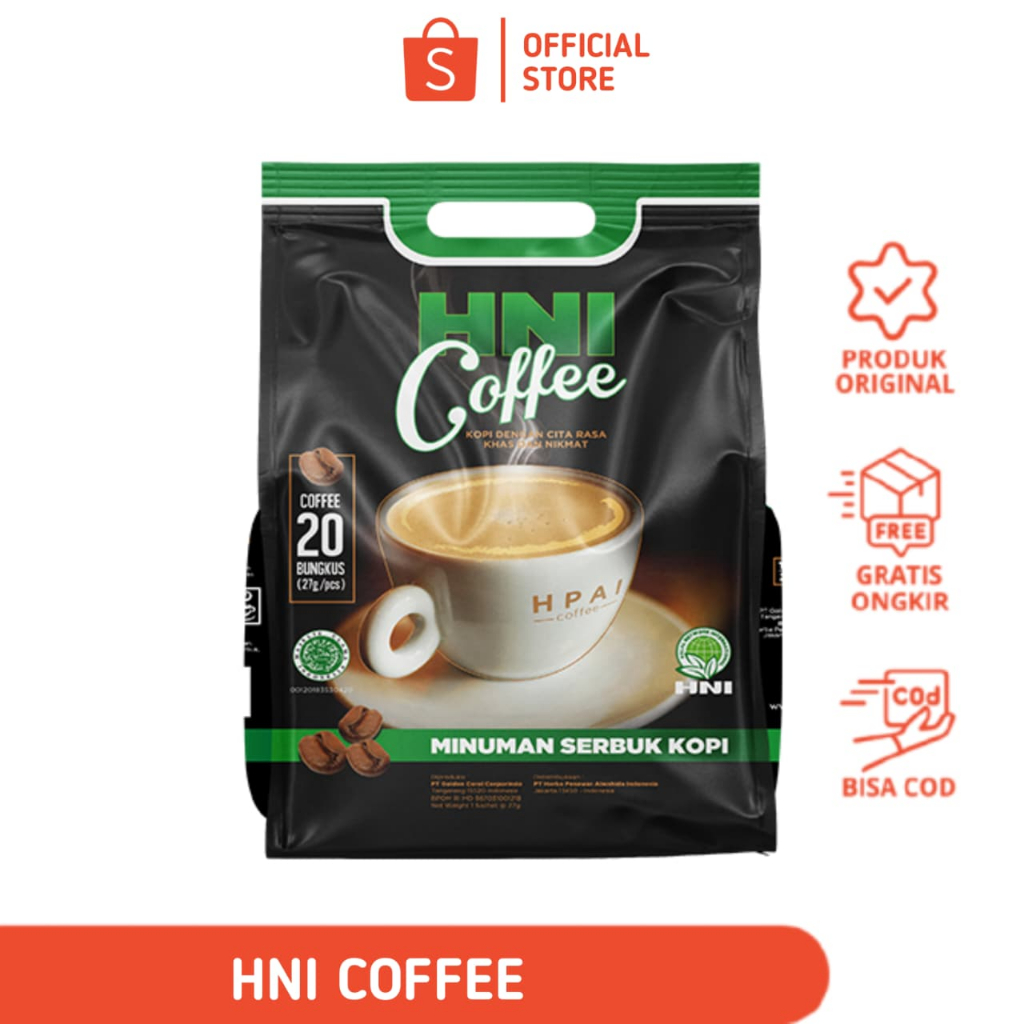 

HNI coffe - isi 20 sachet - merupakan kopi sehat dengan cita rasa khas dan nikmat