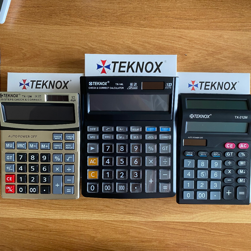 

TEKNOX Calculator 12 14 Digit Energi Surya Kalkulator untuk Sekolah Kantor Dagang Bisnis Dual Power