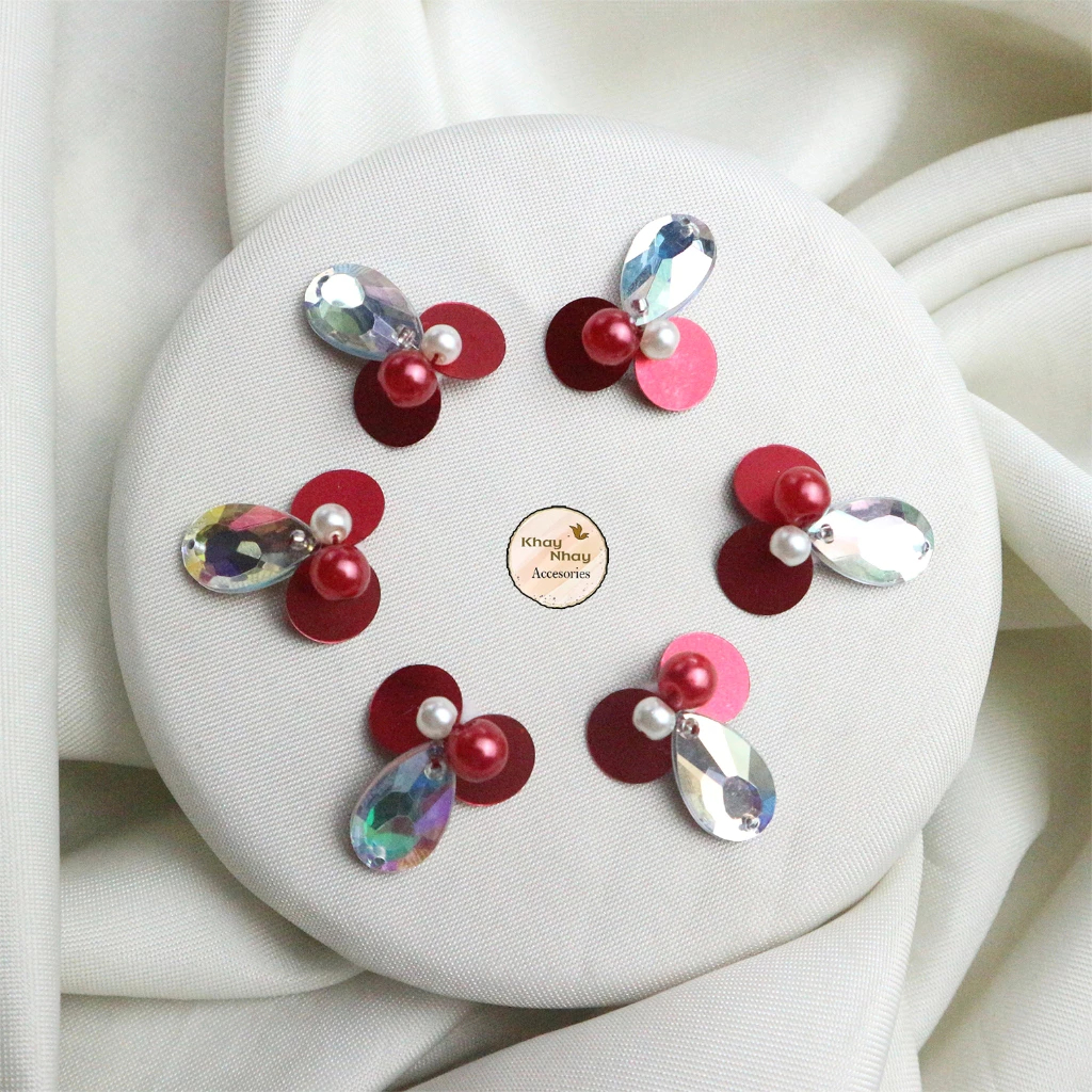 [MY] Payet Bunga Rangkai Sequin KN4/Payet Mewah/Payet Rangkai Tempel/Payet Murah