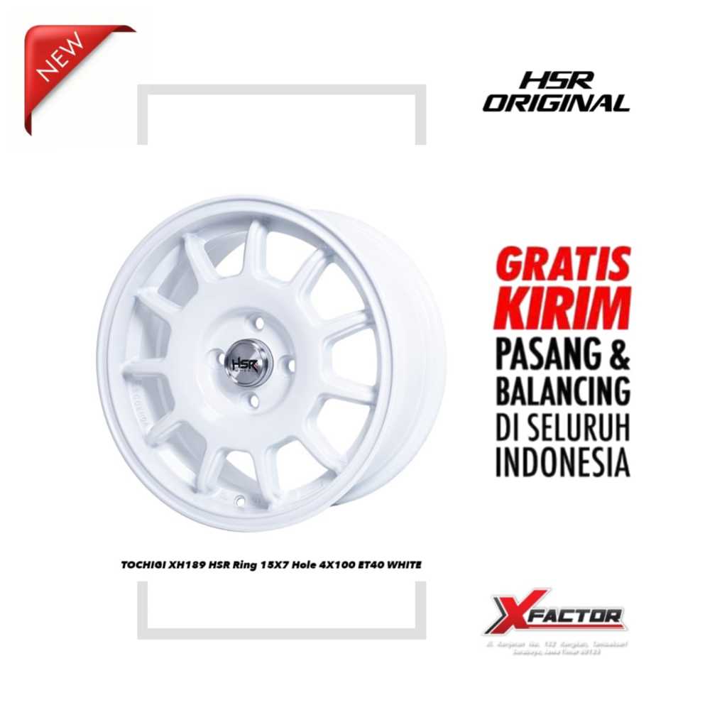 VELG R15 HSR TOCHIGI XH189 HSR R15X7 H4X100 ET40 WHITE