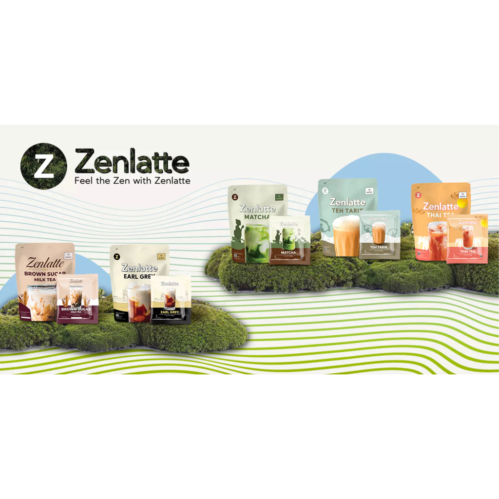 

Zenlatte All Variant (Matcha, Thai Tea, Brown Sugar, Teh Tarik) Pouch isi 10 pcs