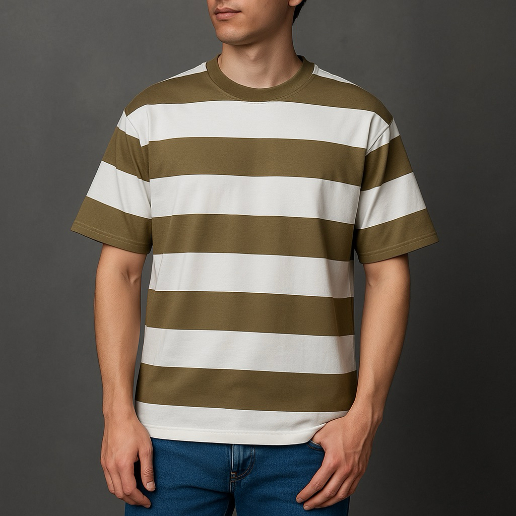 Kaos Salur Katun Terbaru | Kaos Stripe Pria Bahan Katun