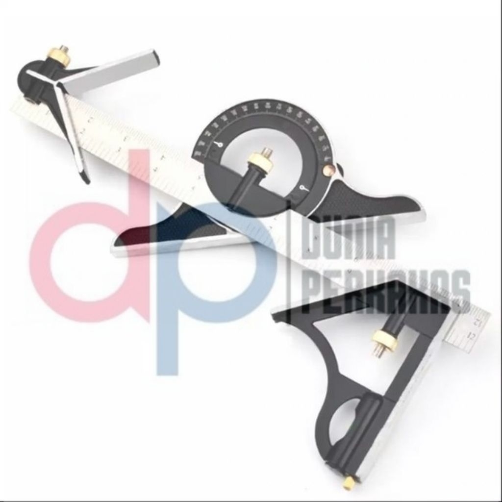 

Combination Square 12" (300mm) | Penggaris Mistar Siku L Busur Derajat Kemiringan Sudut Kayu Waterpass Multifungsi Alat
