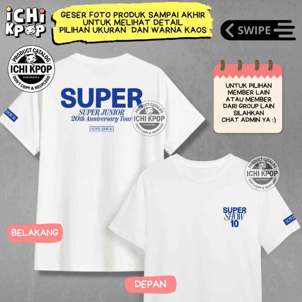 Kaos SUPER JUNIOR SUJU super show 10 - 20th anniversary tour a