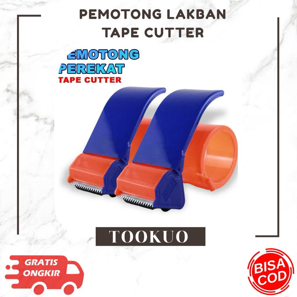 

TERLARIS !!! Pemotong Dispenser Selotip / Tape Cutter Lakban / Solasi Alat Packing Holder toko Tookuo