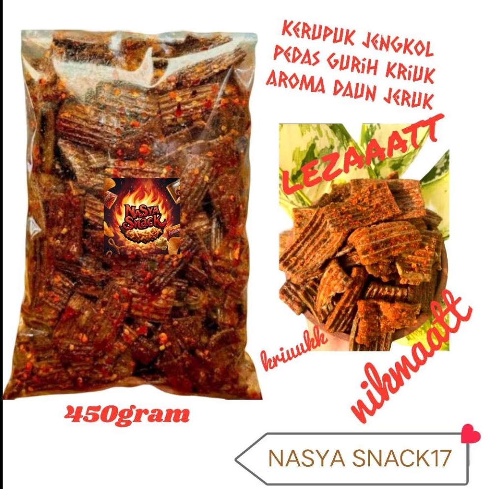 

450g Kerupuk Jengkol Pedas Gurih Kriuk Aroma Daun Jeruk