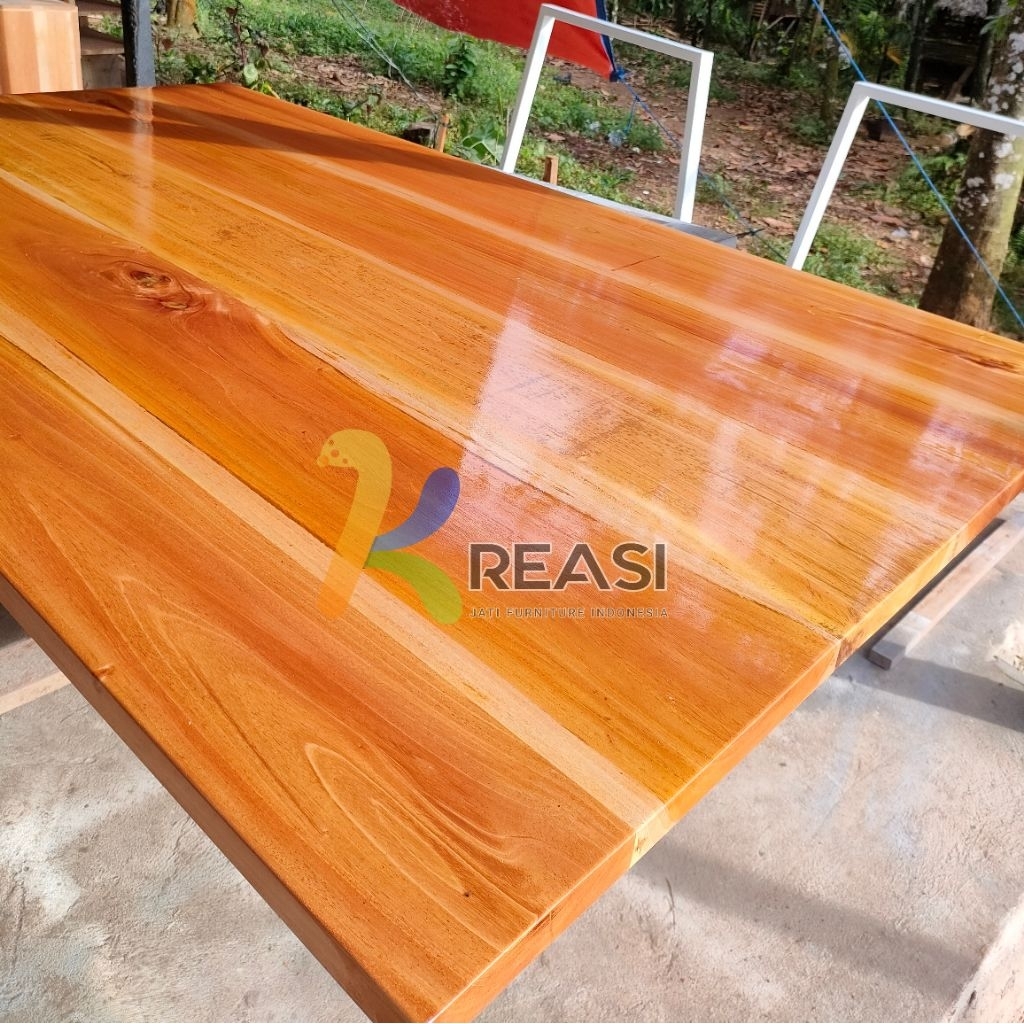 Top Table Daun Meja Kayu Mahoni