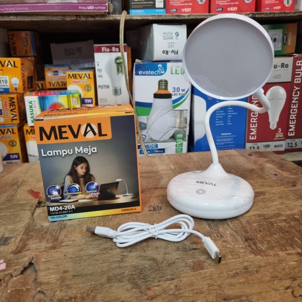 LAMPU BELAJAR LED 3W CHARGE MEVAL MD4-20A