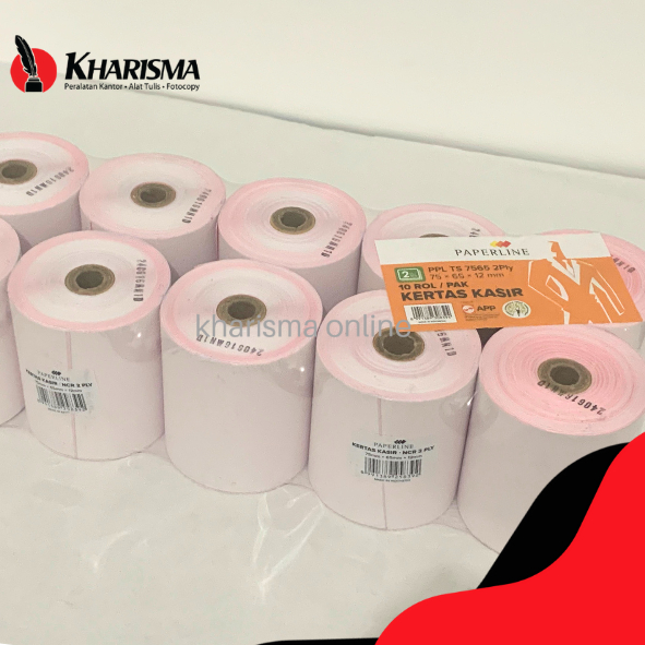 

Kertas Kasir PAPERLINE 75 x 65 MM - 2 Ply NCR/10 Roll