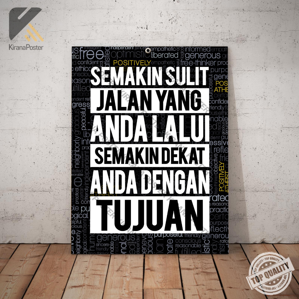 Hiasan kata kata motivasi poster dinding kamar