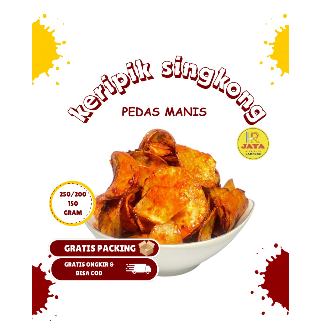 

PROMO 250/200/150 gram keripik singkong balado pedas manis gurih & renyah