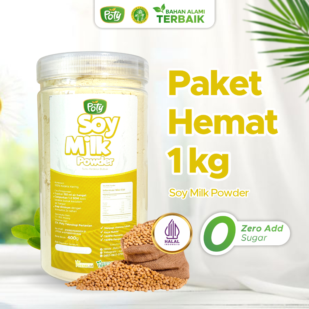 

Soya Soy Bean Milk Powder Susu Kacang Kedelai Kedele Bubuk Murni Tanpa Gula Tinggi Protein Nabati