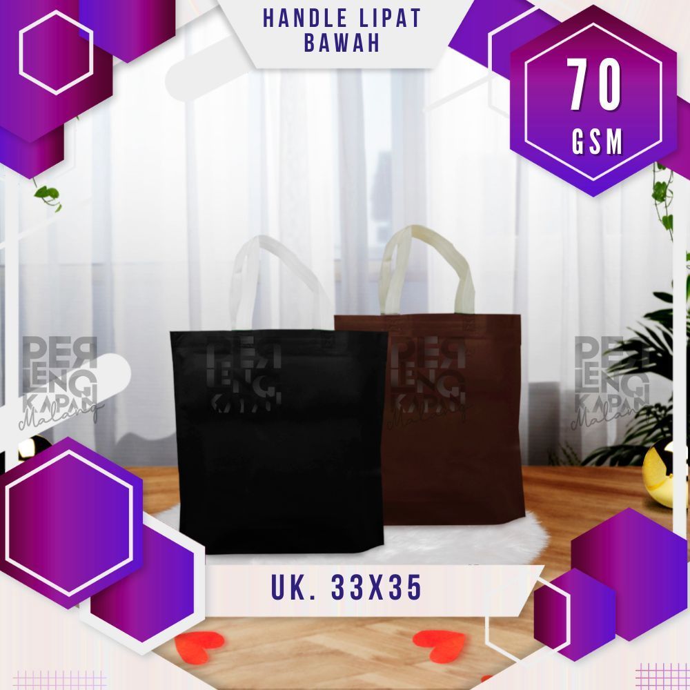 

HLB 70GSM Tas Spunbond Goodie Bag Laken Model Tali Ukuran 35x33 CM Tebal Polos