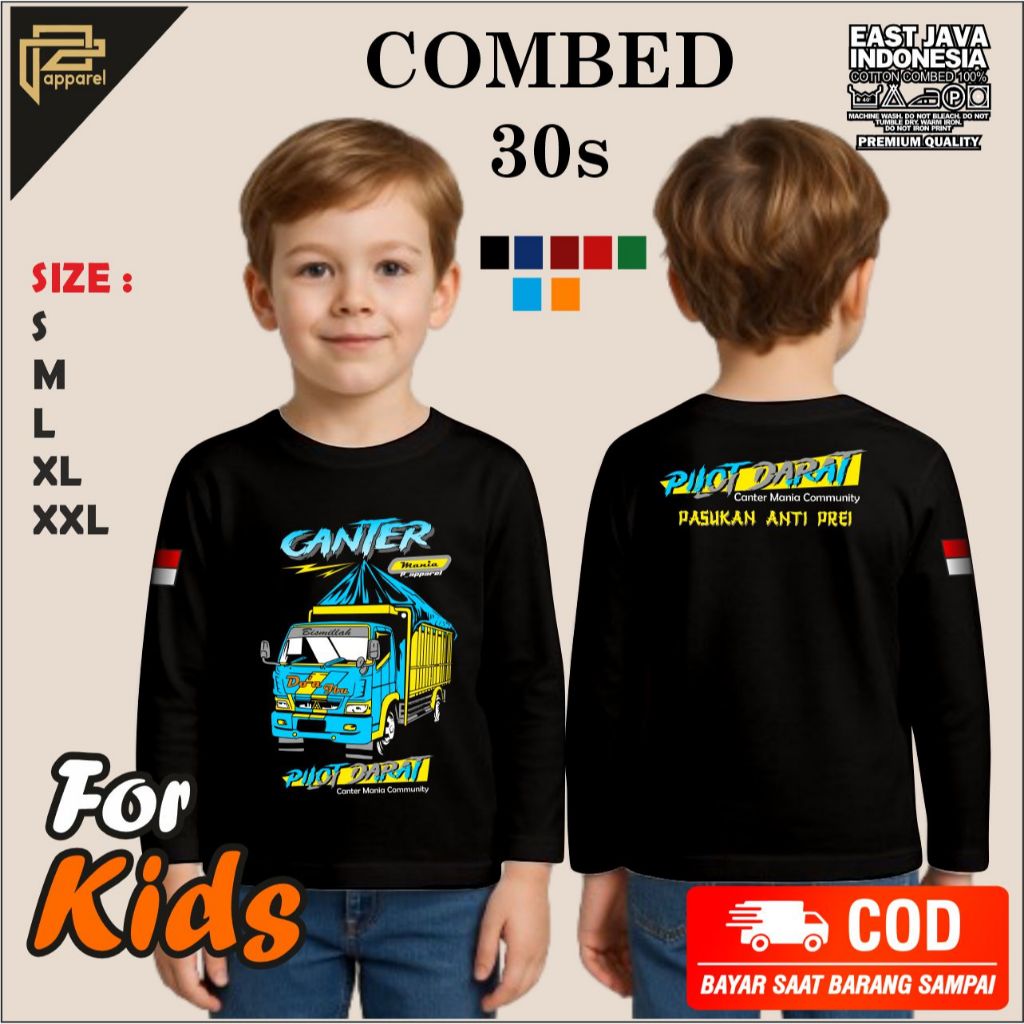 baju kaos ANAK PILOT DARAT Canter mania Lengan panjang bahan adem