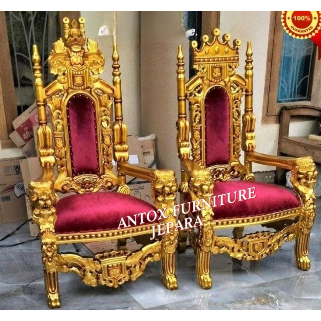 Kursi raja ukiran ukiran mewah furniture Jepara