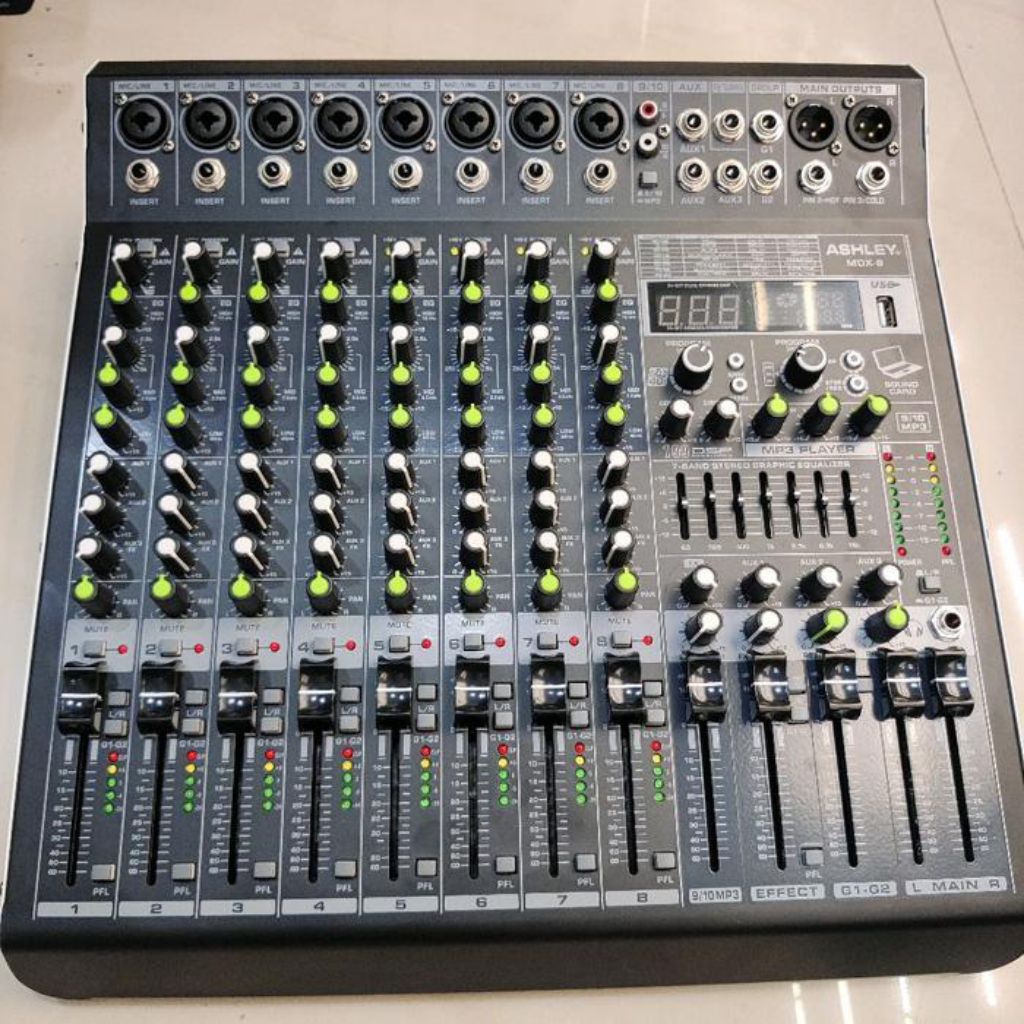 Mixer Ashley MDX 8 Original 8 Channel - Effect Reverb