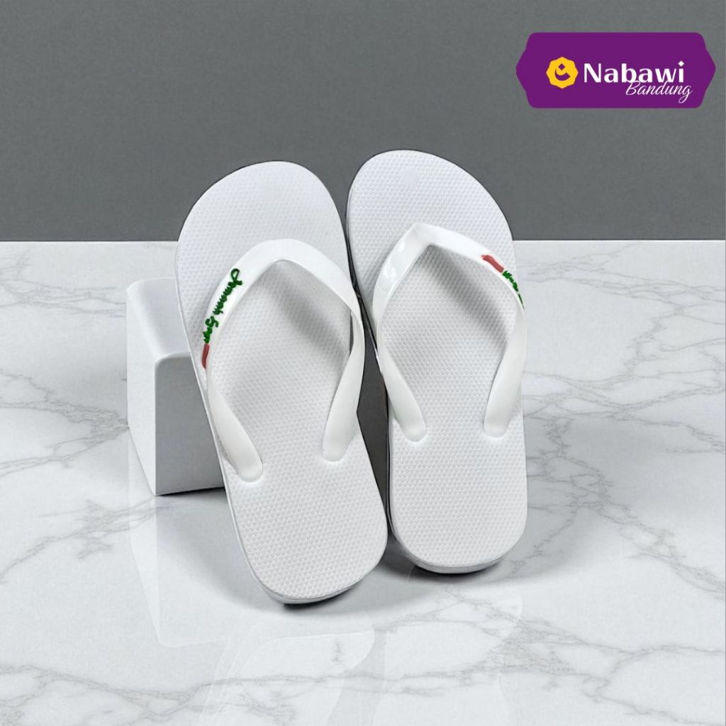Sandal Sendal Jepit Japit Haji Umroh Putih Polos Bahan Karet/Perlengkapan Haji Umroh Bandung
