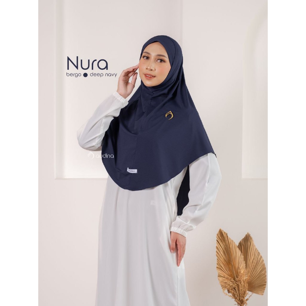 NURA BERGO ORIGINAL AUDINA | HIJAB INSTAN DEWASA UK.L | KHIMAR SOFT PAD BAHAN SPANDEK JERSEY PREMIUM