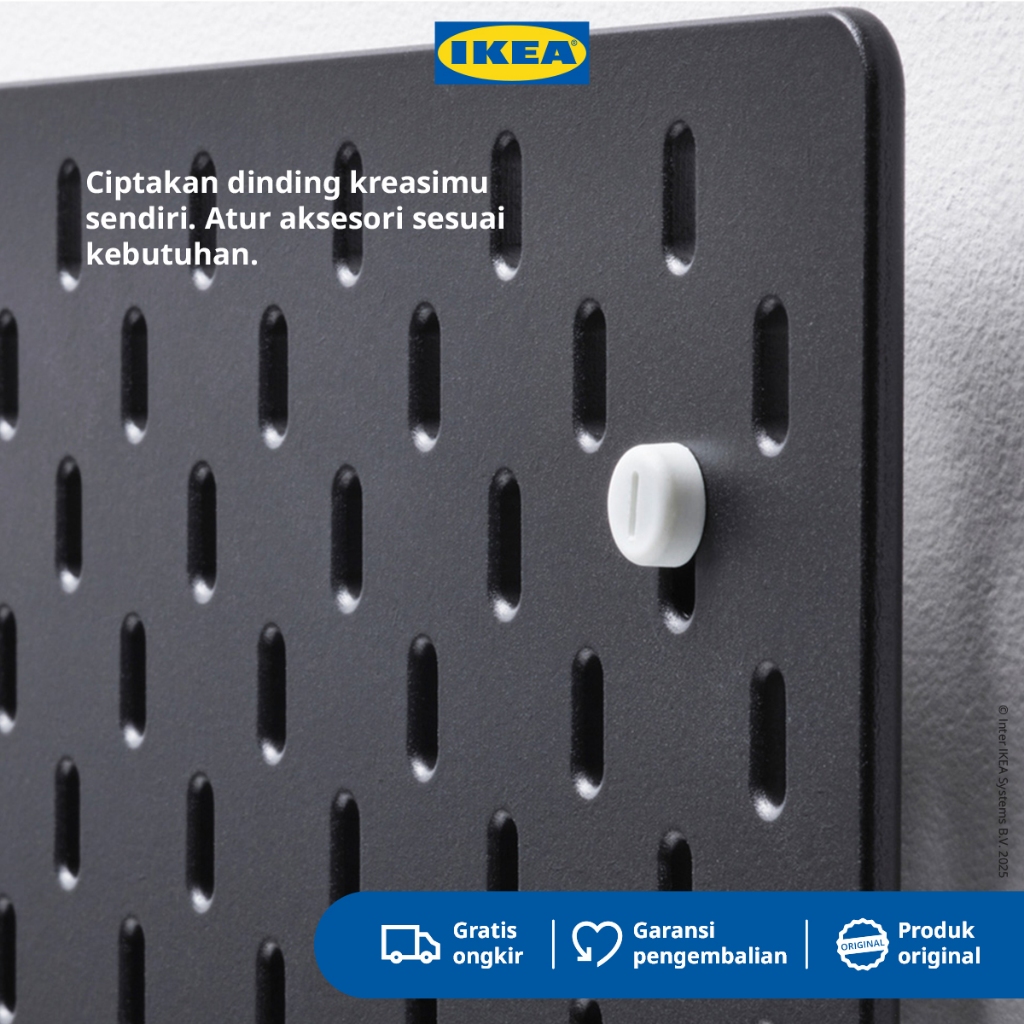 IKEA SKADIS Papan Berlubang Pegboard Hitam 56x76 cm
