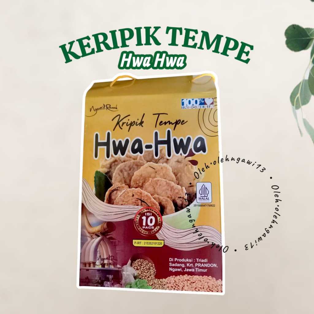 

KERIPIK TEMPE HWA HWA KEMASAN BOX ISI 10, OLEH OLEH NGAWI