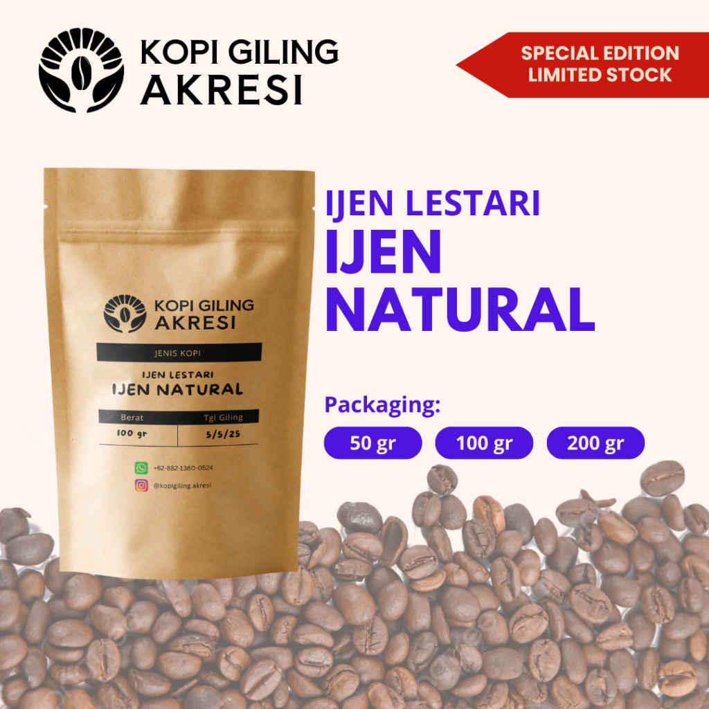

Ijen Lestari Ijen Natural - Kopi Giling Bubuk 250 gr | Kopi Giling Akresi
