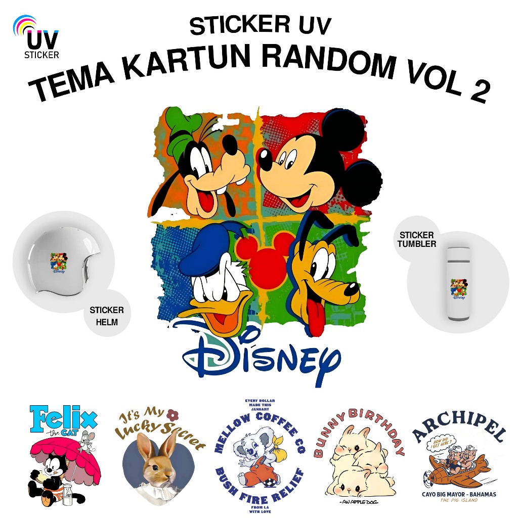 

STIKER UV - TEMA KARTUN RANDOM VOL 2 | STICKER UV, STICKER MOTOR, STICKER MOBIL, STICKER HELM, STICKER TUMBLER, STICKER 3D, STICKER UV DTF BY UVSticker