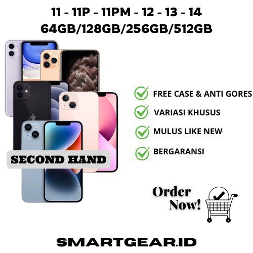 iphone second 14 13 12 11 pro max 64|128|256|512gb minus fullset original variasi khusus mulus pm