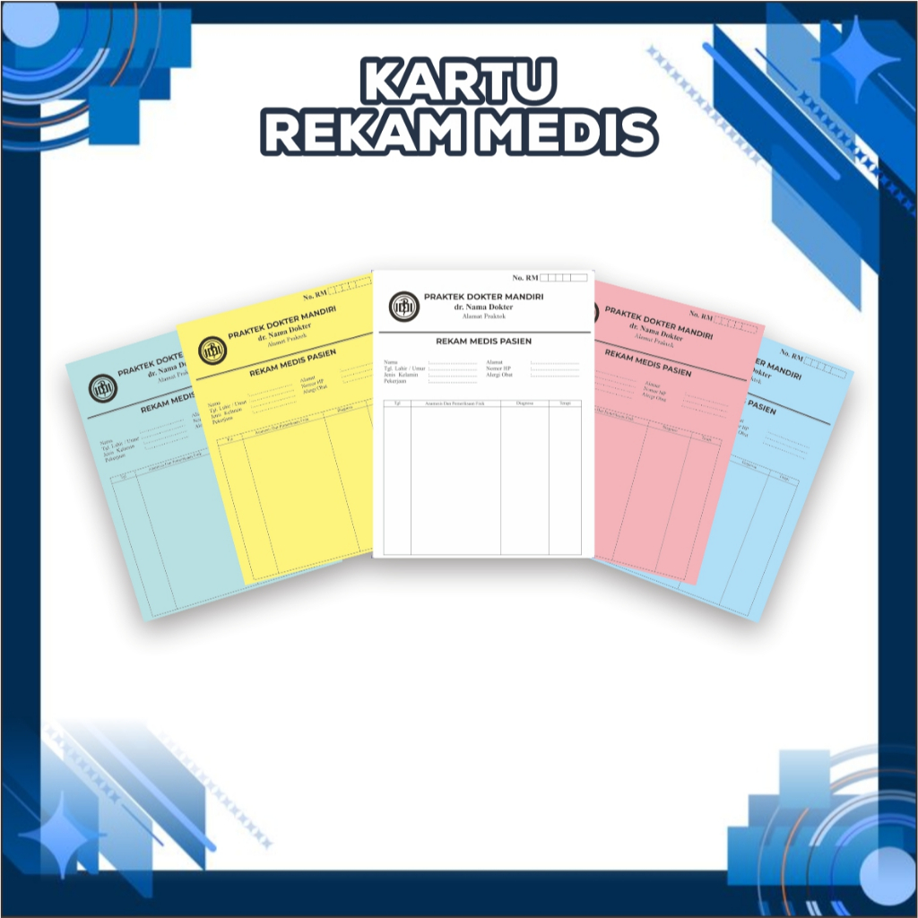 

Kartu Rekam Medis Medical Record 21x16 cm Kertas BC 160gsm Tebal - Untuk Klinik Rumah Sakit Apotek - Hasil Cetak 2 Sisi Tajam Warna Akurat Tanpa Minimal Order