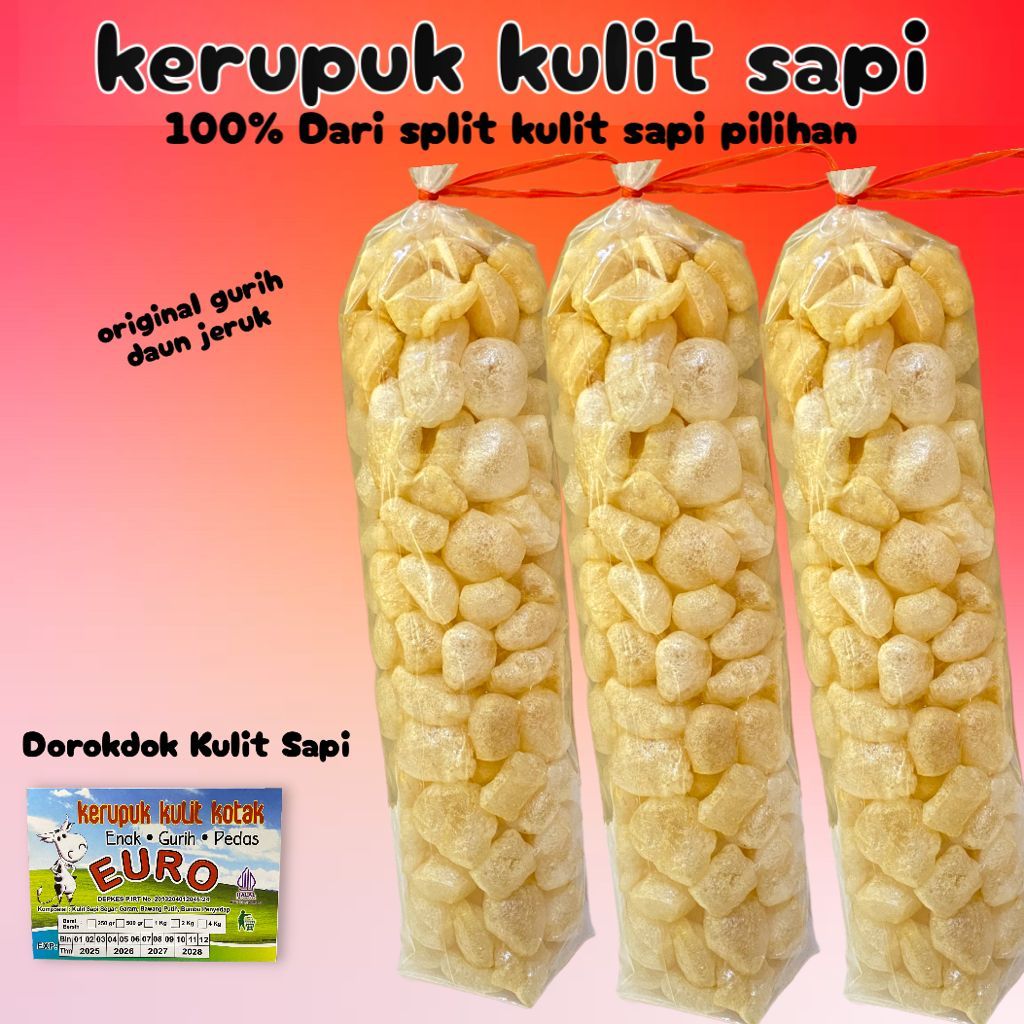 

KERUPUK KULIT SAPI DOROKDOK VIRAL RAMBAK ENAK MURAH 1 BAL UKURAN BESAR