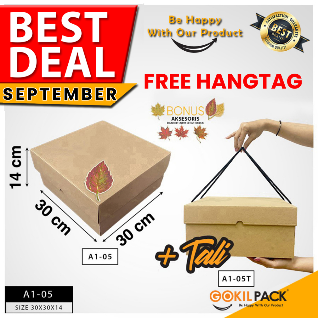 

Kotak Kue | Dus Kue | Kotak Serbaguna | Kraft | Murah | 30x30x14I A1-05