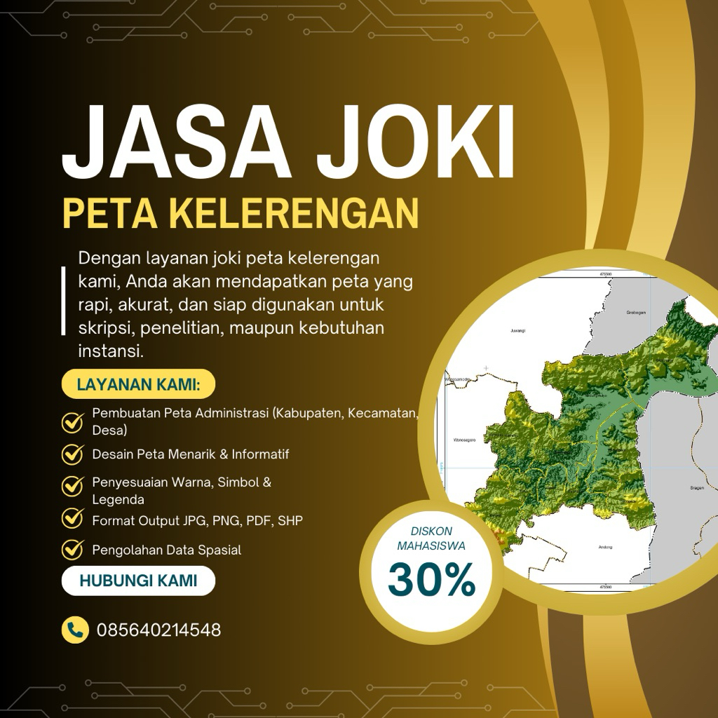 Jasa Pembuatan Peta Topografi dan Peta Kemiringan Lereng